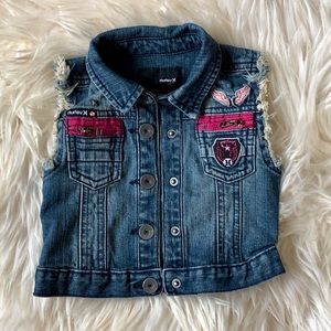 🌟3/$20🌟Hurley toddler jean vest distressed